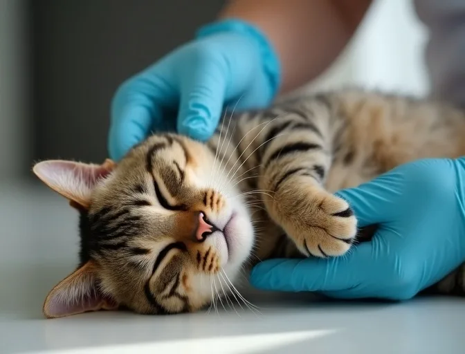 Specialist carefully handling a deceased cat with dignity in Calder Park